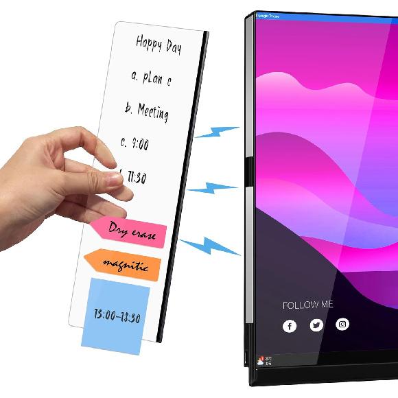 Magnetic Monitor Memo Board, Acrylic Message Reminder Board for Moniter Side, Office Desk Accessories for Women Men, Computer Sticky Note Holder Home