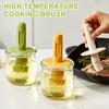 Glass Oil Bottle Silicone Brush Integrated Oil Pot Vinegar Jar Easy-Fill Wide Mouth Oil Dispenser for Barbecue Frying Baking Cooking