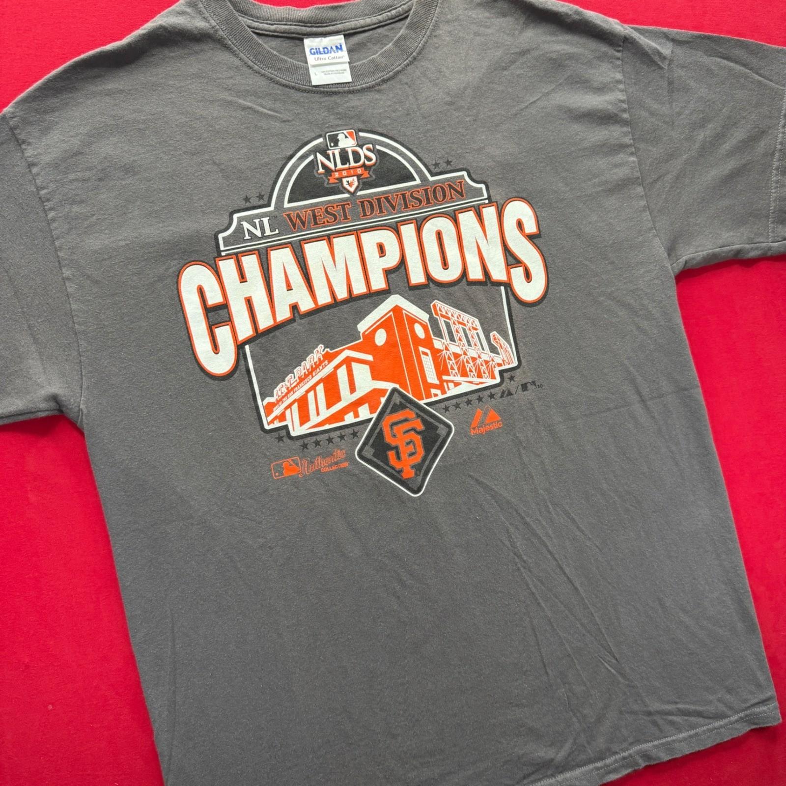 San Francisco Giants 2010 NL West Champions Shirt Mens Large Gray MLB Majestic XXXXL