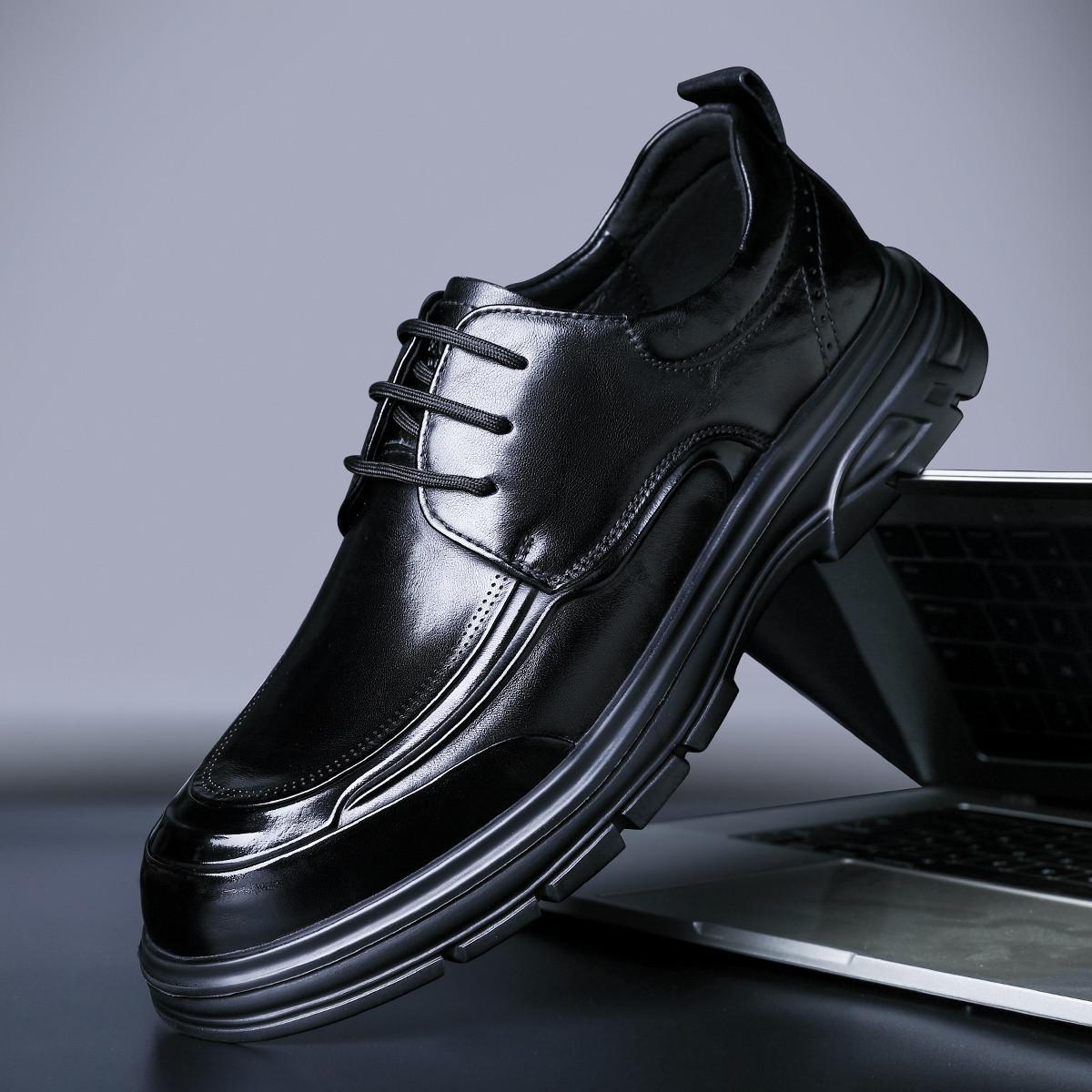 

Осенние новые мужские кожаные туфли из высококачественной кожи, коровьей кожи, в британском стиле, мужские туфли из первого слоя коровьей кожи, с большой головой, свадебные туфли дерби 43