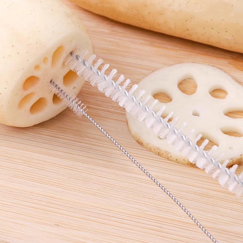 Lotus Root Hole Cleaning Brush Set: Clean Milk Bottles, Cups, Straws, and Icing Tips with Stainless Steel Brushes