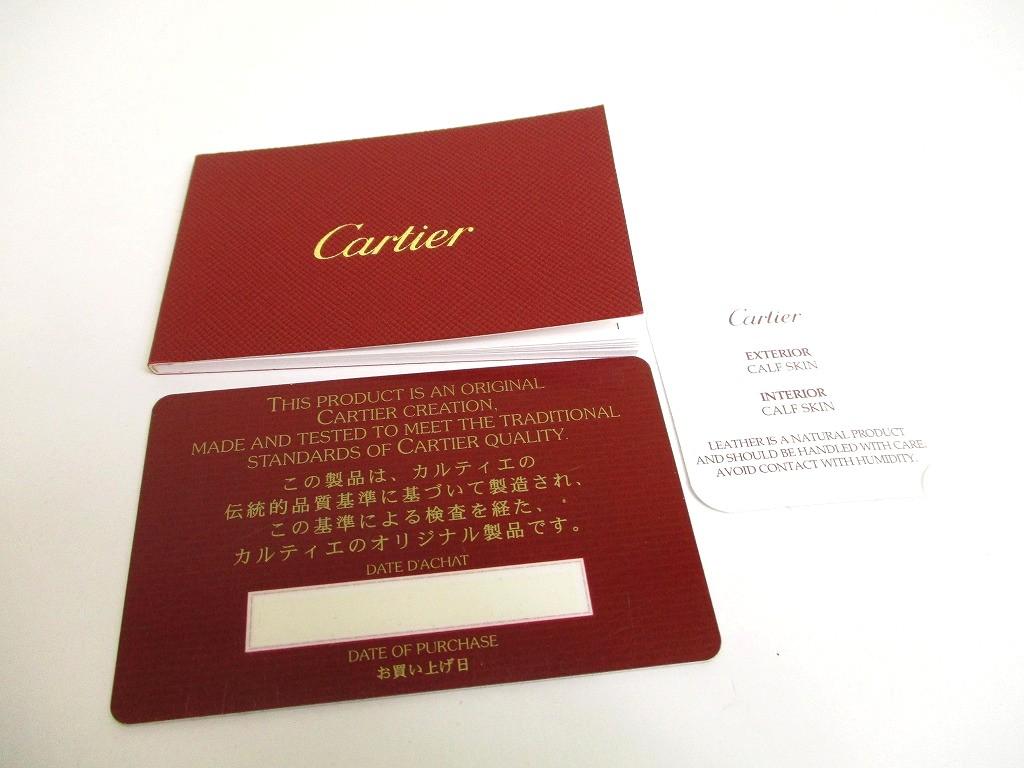 Autentická peněženka Cartier Must de Cartier Černá kožená bifold Dlouhá bankovka #a664 Repasované