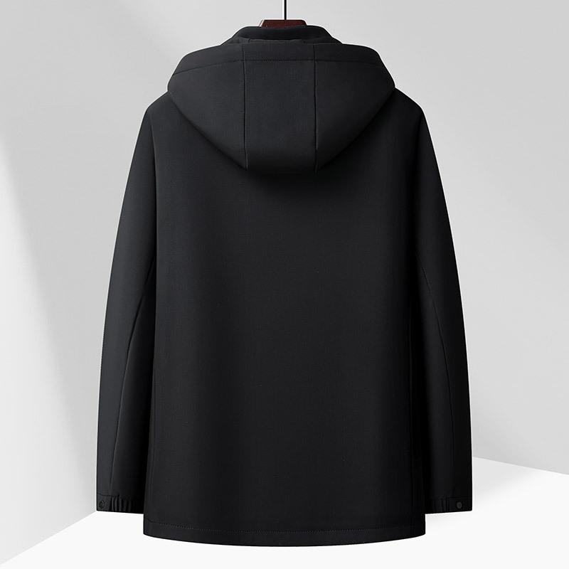 Winter Men's Padded Coat Medium and Long Hooded Middle-aged Wear Business Casual Padded Coat Men's Padded Jacket