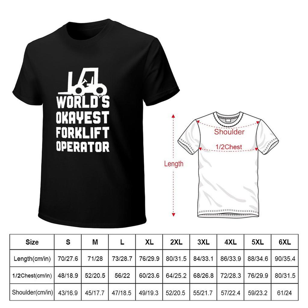 Worlds Okayest Forklift Operator TShirt vintage t shirts anime figures heavyweight t shirts for men