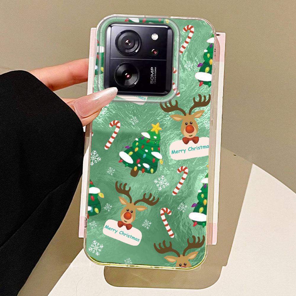 Merry Christmas Elk Tree Women Girls Phone Case for Xiaomi 13T 14T 11 Lite NE Poco X5 M6 Pro X6 X7 X3 Pro NFC C65 C61 M5S Cover
