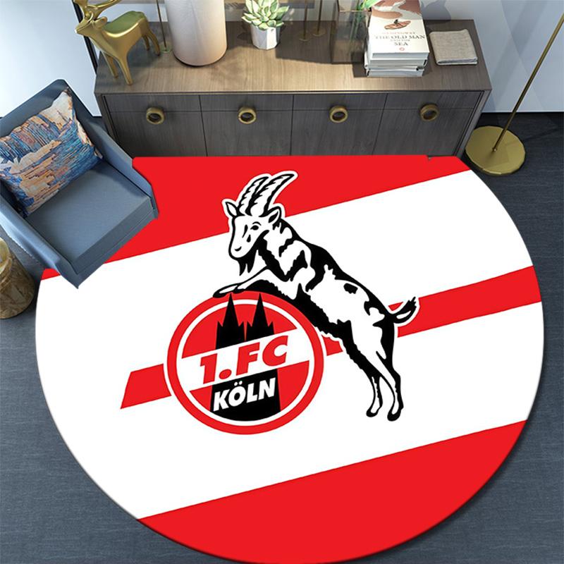 1. FC Köln Round Area Rug,Carpet Rug for Living Room Bedroom Sofa Playroom Decor,Non-slip Floor Mat