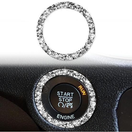 Toworldit Interior Accessories Bling Crystal Rhinestone Steering Wheel Dashboard Decoration Cover Trim Sticker Compatible with Dodge Challenger 2015-