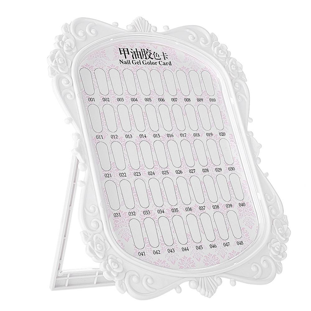 Manicure Flower Design Nail Polish Gel Card white Plastic Nail Practice Tool 48 Colors Nail Art Nail Art Organiser белый
