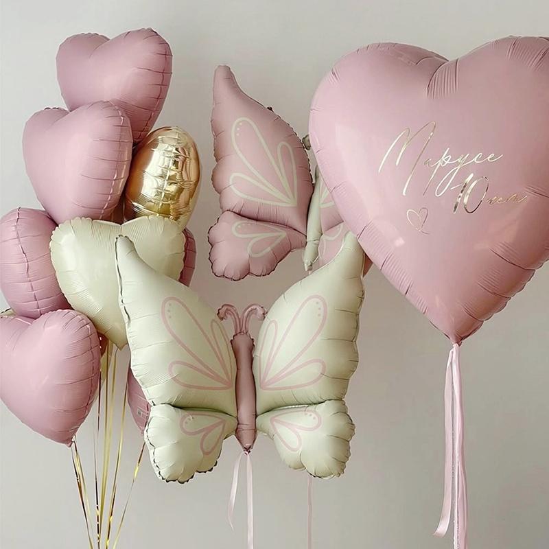Butterfly Heart Balloon Aluminum Foil Balloons Baby Shower Kids Birthday Anniversary Wedding Party Decorations Balloons
