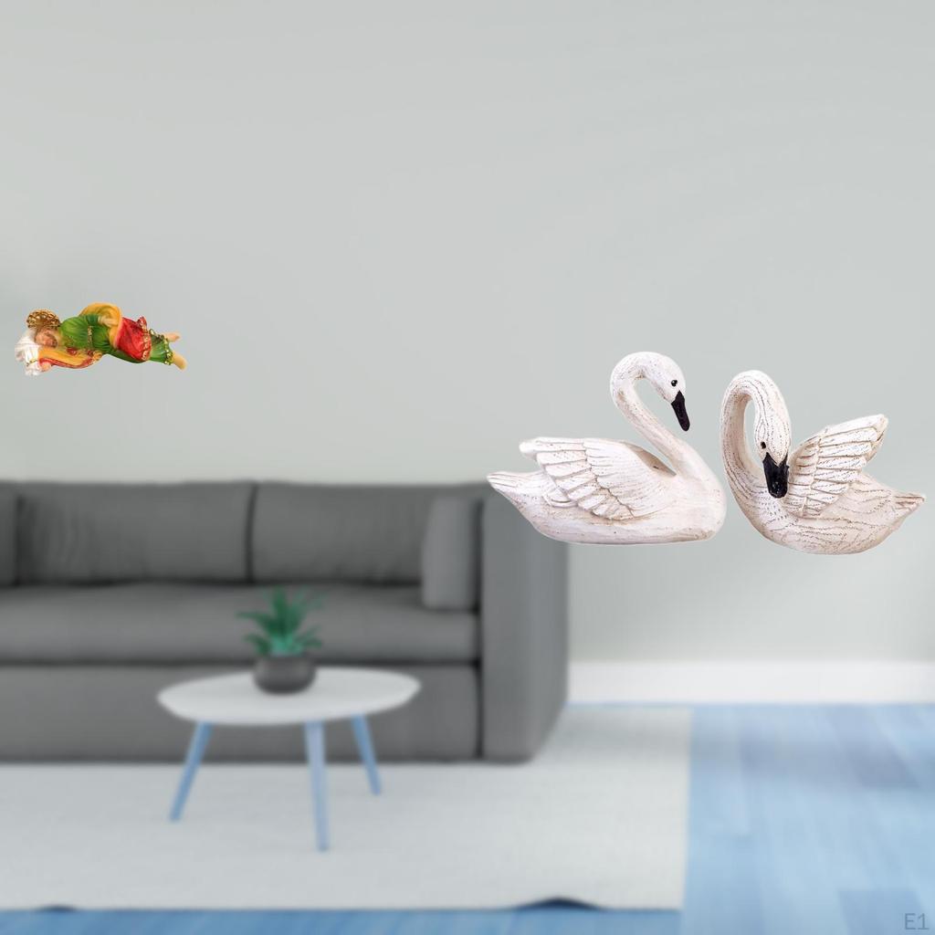 Elegant Resin Joseph And Swan Sculpture Figurines for Home Office Desk Tabletop Shelf Bedroom Living