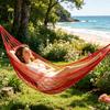 Portable Camping Hammock Outdoor with High-Tenacity Suspension Rope Mesh Lightweight Travel Swing Handwoven for Adults & Kids Compact