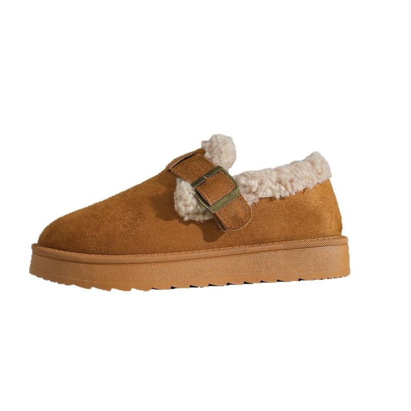 New Winter Women's Snow Boots Thick Bottom Buckle Women's Cotton Shoes Large Women's Shoes