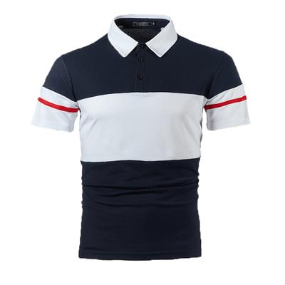 Summer Men's Short Sleeved Top Fashionable Two-color Splicing Casual Men's Short Sleeved Polo Shirt