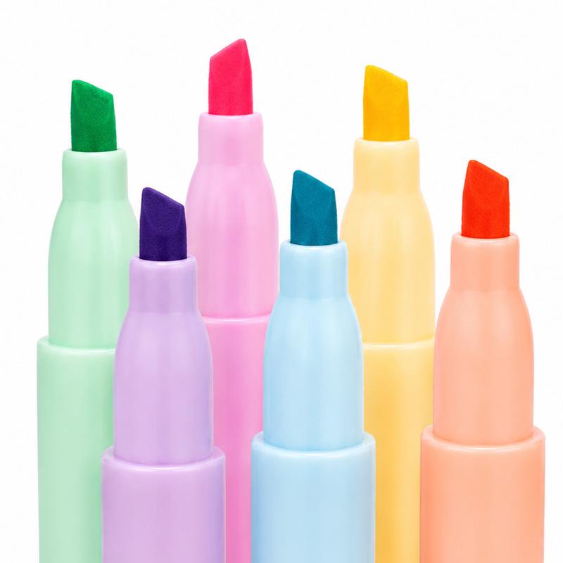 6-Color DYD Fluorescent Highlighter Set: Line Markers for Notes, Student Planners, and Drawings