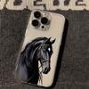 Horse racing pattern phone case suitable for iPhone 17 16 15 14 13 12 11 Pro/Max/Plus transparent anti drop back cover