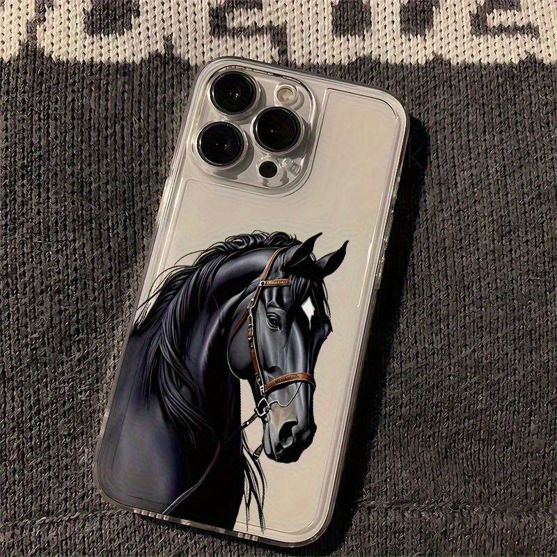 Horse racing pattern phone case suitable for iPhone 17 16 15 14 13 12 11 Pro/Max/Plus transparent anti drop back cover