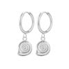 925 Silver Needle Vintage Geometric Pendant Earrings Round/Square/Shell Earrings for Women Fashion Jewelry Pendientes