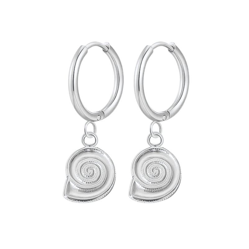 925 Silver Needle Vintage Geometric Pendant Earrings Round/Square/Shell Earrings for Women Fashion Jewelry Pendientes