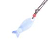 Collane Ciondolo Fischietto Pesce in Ceramica Stile Cinese Fischietto Fatto a Mano Liscio Collana con Fascino Delicato Catena per Maglione Unisex