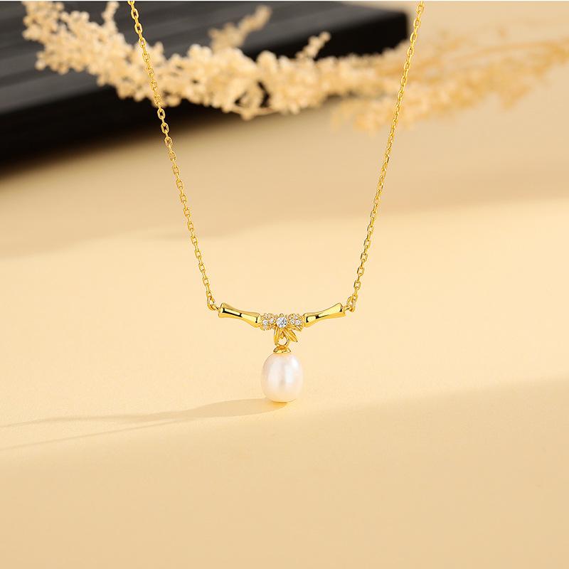 

Ожерелье из бамбукового жемчуга, Богиня темперамента, Универсальное, Милое, Художественный стиль, Высококачественная ключичная цепочка