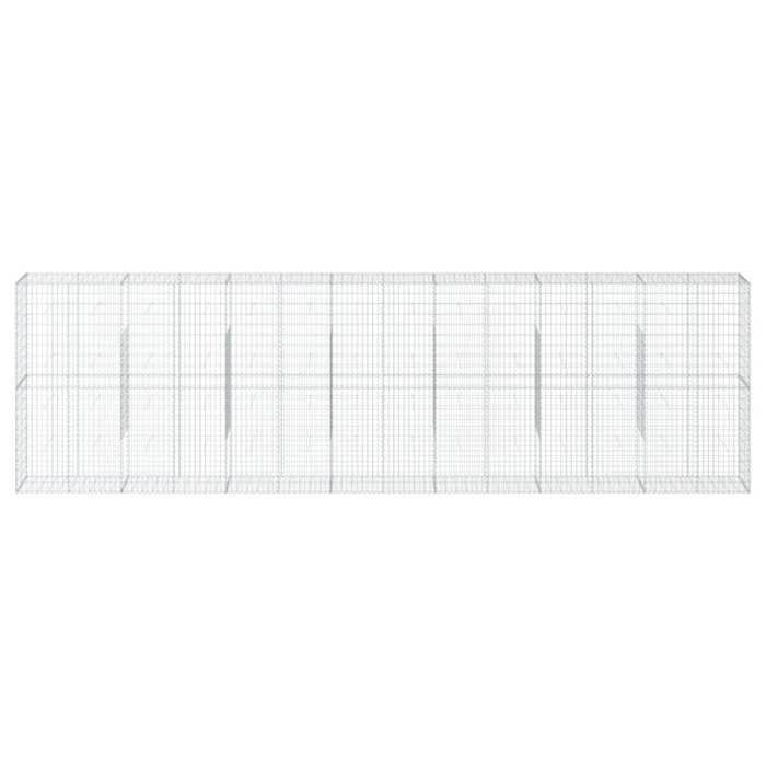 VidaXL Panier gabion avec couvercle 700x50x200 cm fer galvanisé, mur en gabion, mur de soutènement en gabion, clôture en 3295172