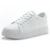 Fashion White Women Shoes Comfortable Casual Skateboard Shoes Solid Leisure Sneakers Lightweight Walking Vulcanized Platform Lace Up Cas
