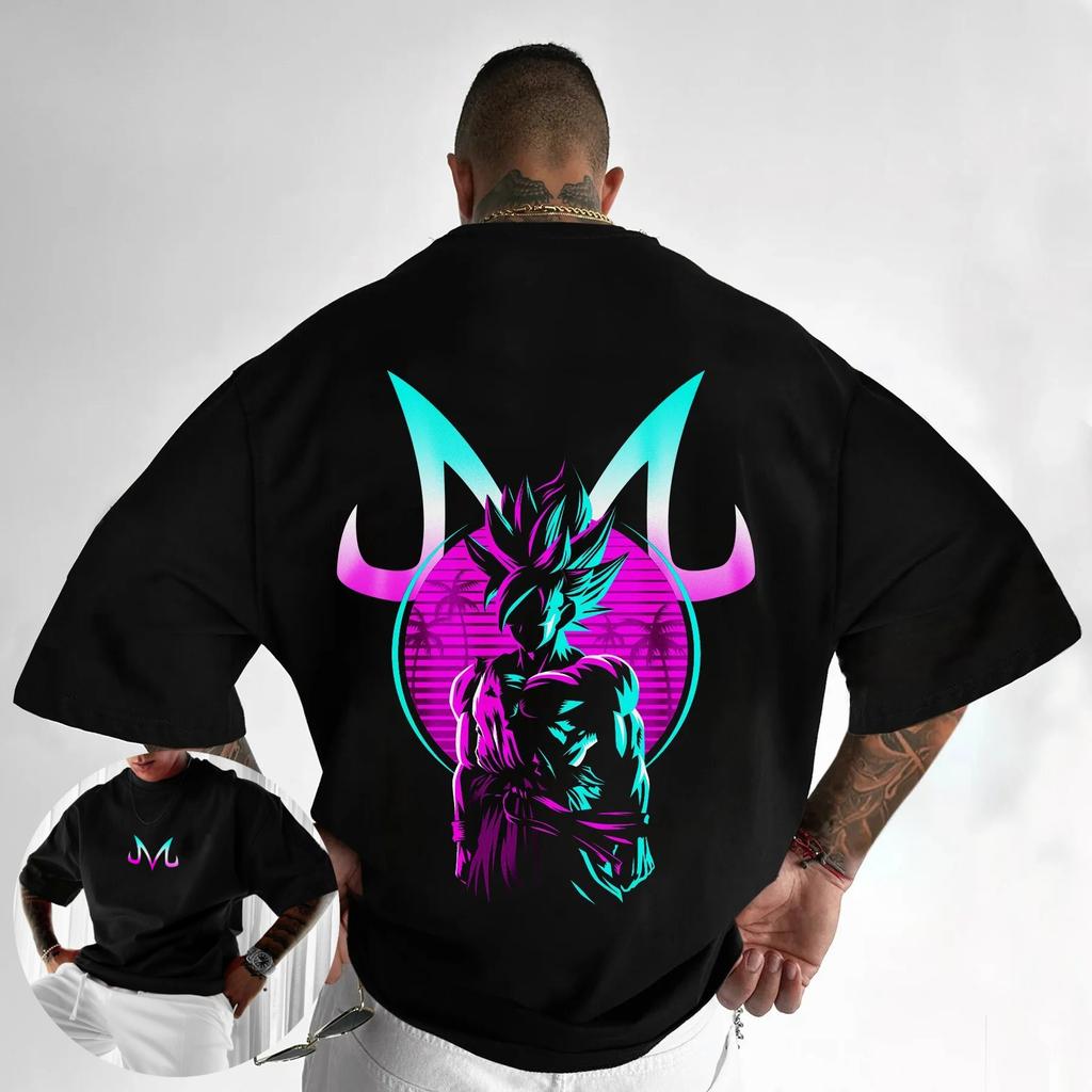 Dragon Ball Stampa Sun Wukong Harajuku T-shirt Estiva da Uomo Anime Taglia Extra Larga Retro Street Casual per Uomo e Donna