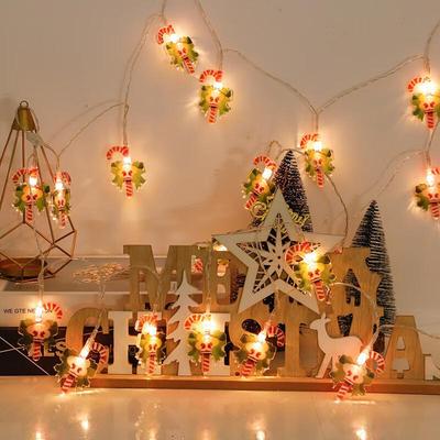 Snowman Cane Christmas String Lights
