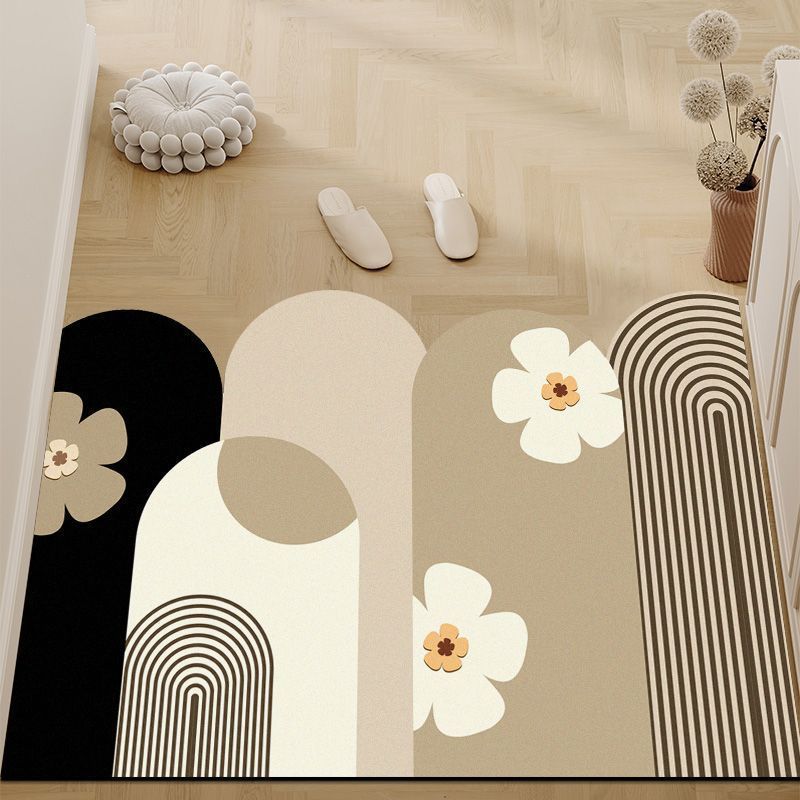 Diatom Mud Mat Simple Flower Water-absorbent Quick-drying Bathroom Mat Household Dirty and Wear-resistant Toilet Mat