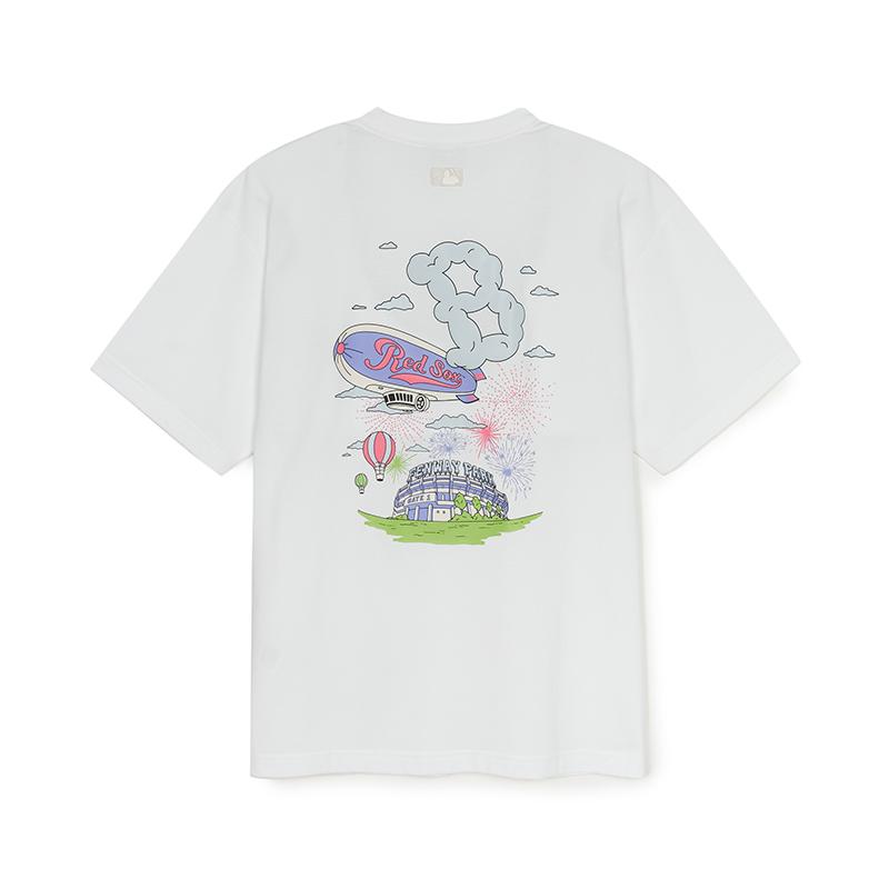 New MLB Boston Red Sox T Shirt Unisex Ecru 3ATSX2053-43WHS