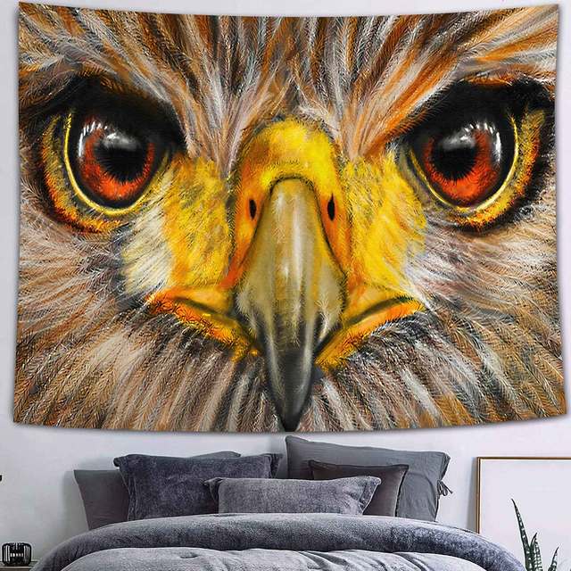 Simsant Forest Wildlife Tapestry Psychedelic Lion Forest Wall Hanging Tropical Plants Nature Landscape Dorm Bank