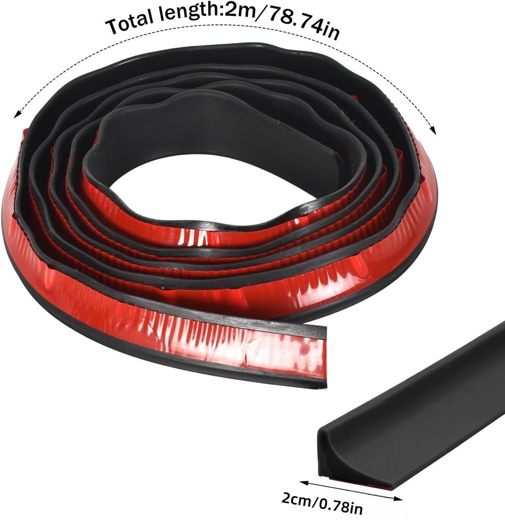 1 Pc 2m/78.74in Self-adhesive Flexible Waterproof Strip, Can Cut Waterproof Baffle, Suitable for Bathroom, Kitchen Countertops