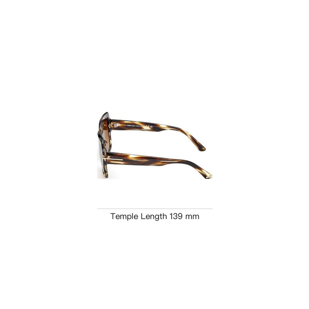 TF Irregular Shape Sunglasses With Side Brand Logo And Metal Accents Unisex Sunglasses Tortoise TF1082-5455F