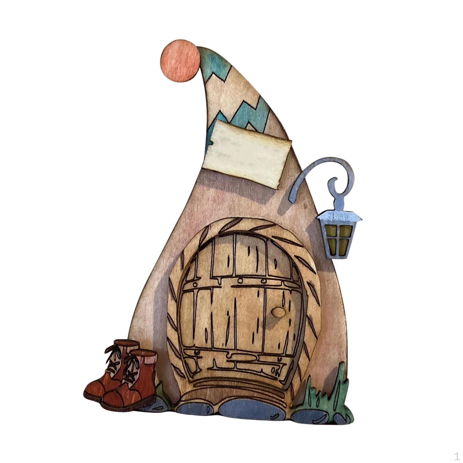 

Cute DIY Fairy Door Statue Delicate Details Sculpture Accessories Garden Gnome Window for Style D