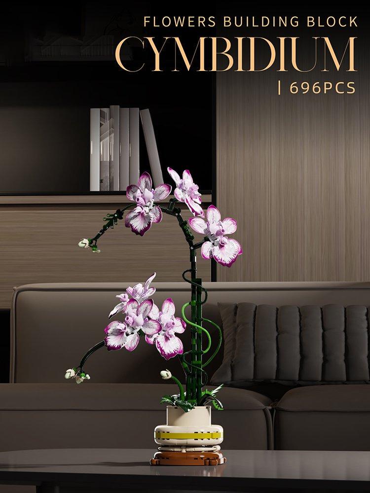 Oncidium Eternal Flower Model Building Blocks,Botanical Collection,Moc Classic Home Desktop Decoration Toys For Girls Kids Gifts