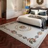 Retro Floral Luxury Printed Carpet Bedroom Decor Mechanical Washable Kids Large Floor Mat for Home Sofa Coffee Table Area Rugs