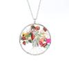 Winding Natural Stone Crystal Tree Of Life Necklace, Colorful Stone Necklace Jewelry N106