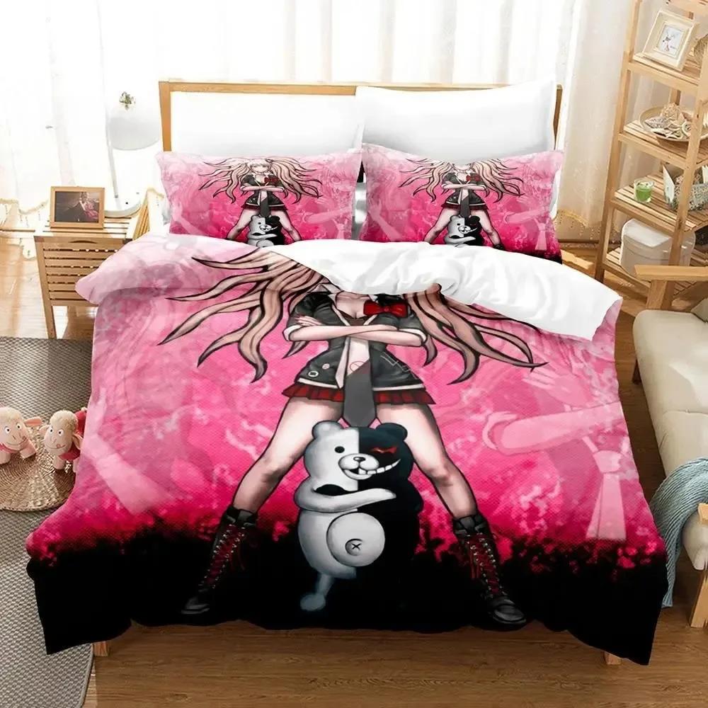 Fashion Anime Danganronpa Bedding Set Printed Bed Set With Pillowcase Bed Duvet Cover Soft Single Double Queen Super King Size