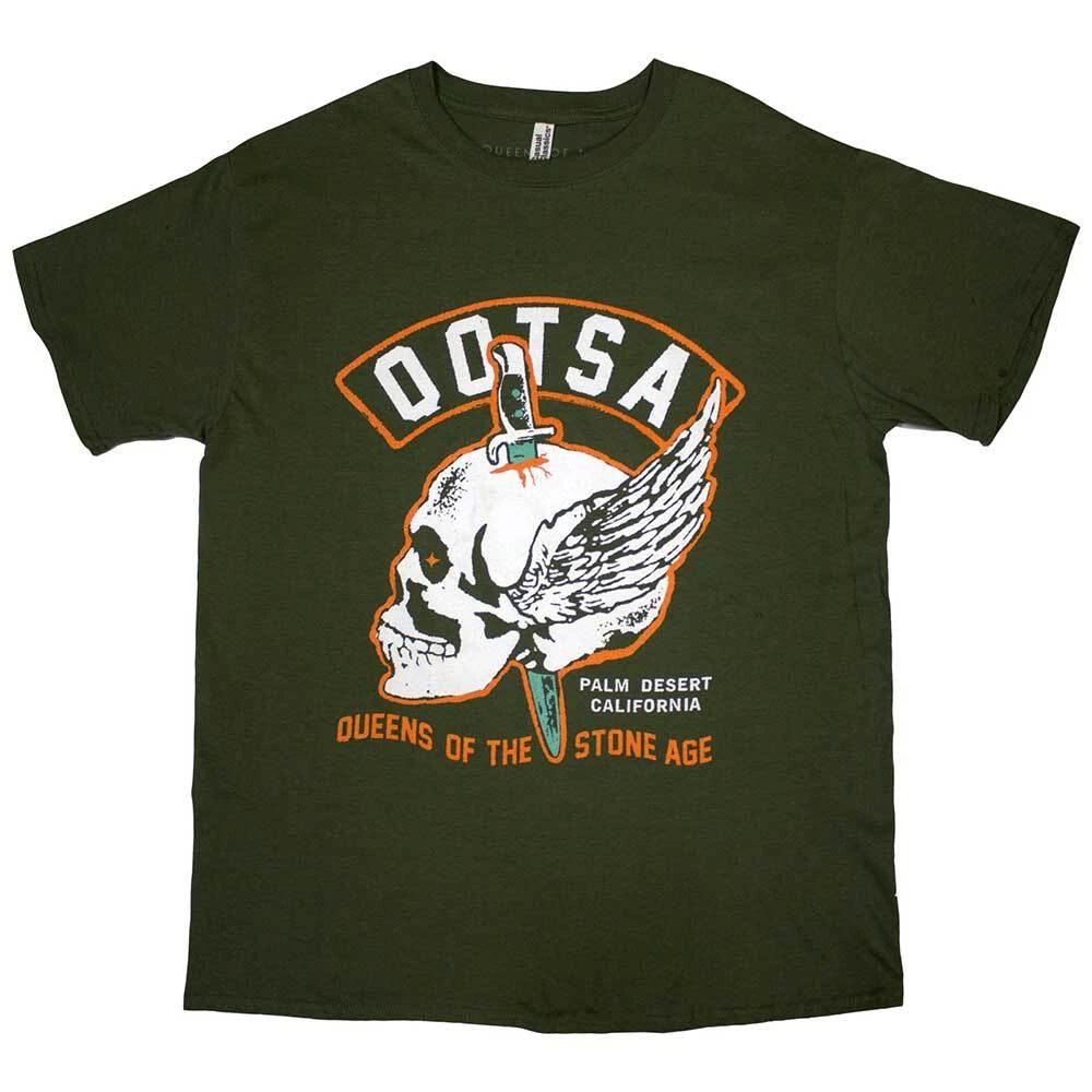 Queens Of The Stone Age Unisex T-Shirt: Winged Skull (Medium) S