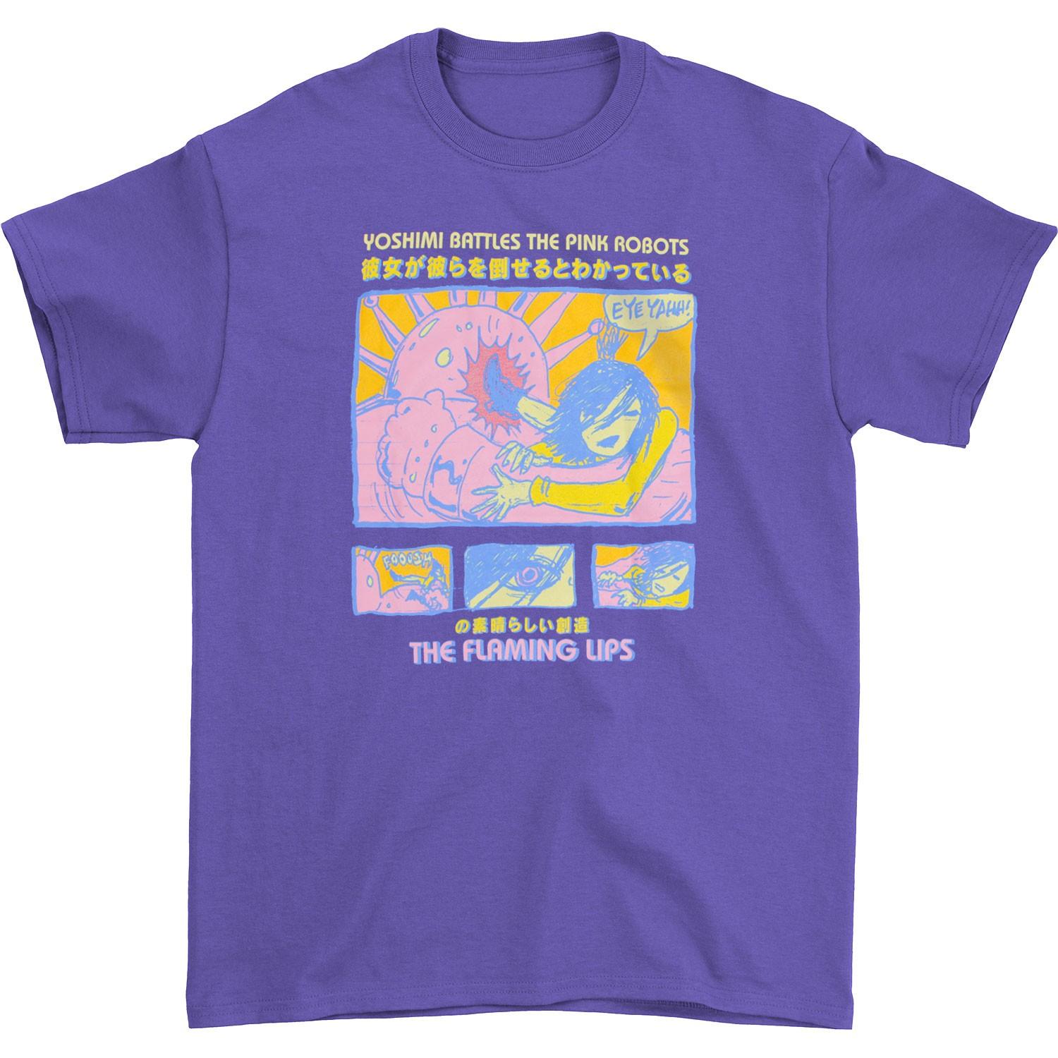 Men s Flaming Lips Yoshimi Purple T-shirt Large Purple M