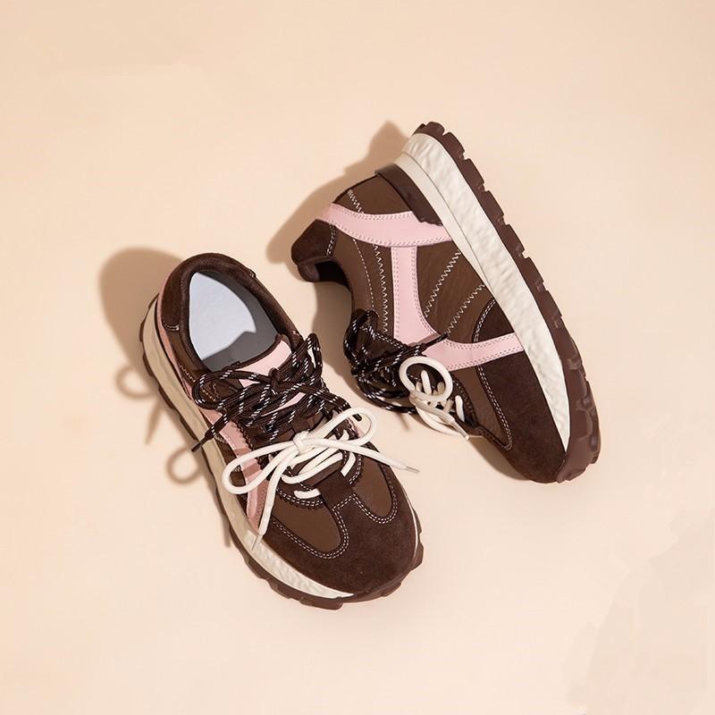 

женские немецкие кроссовки на толстой подошве 2025 новая осень папины кроссовки модная спортивная повседневная обувь мягкая подошва не устает обувь Форреста Гампа 39 темно-коричневого