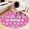 Custom Name Like Nastya Printed Round Rug Carpet Chair Rug Area Rug Entryway Doormats,for Office Chair Living Room Bedroom Kitchen Room.