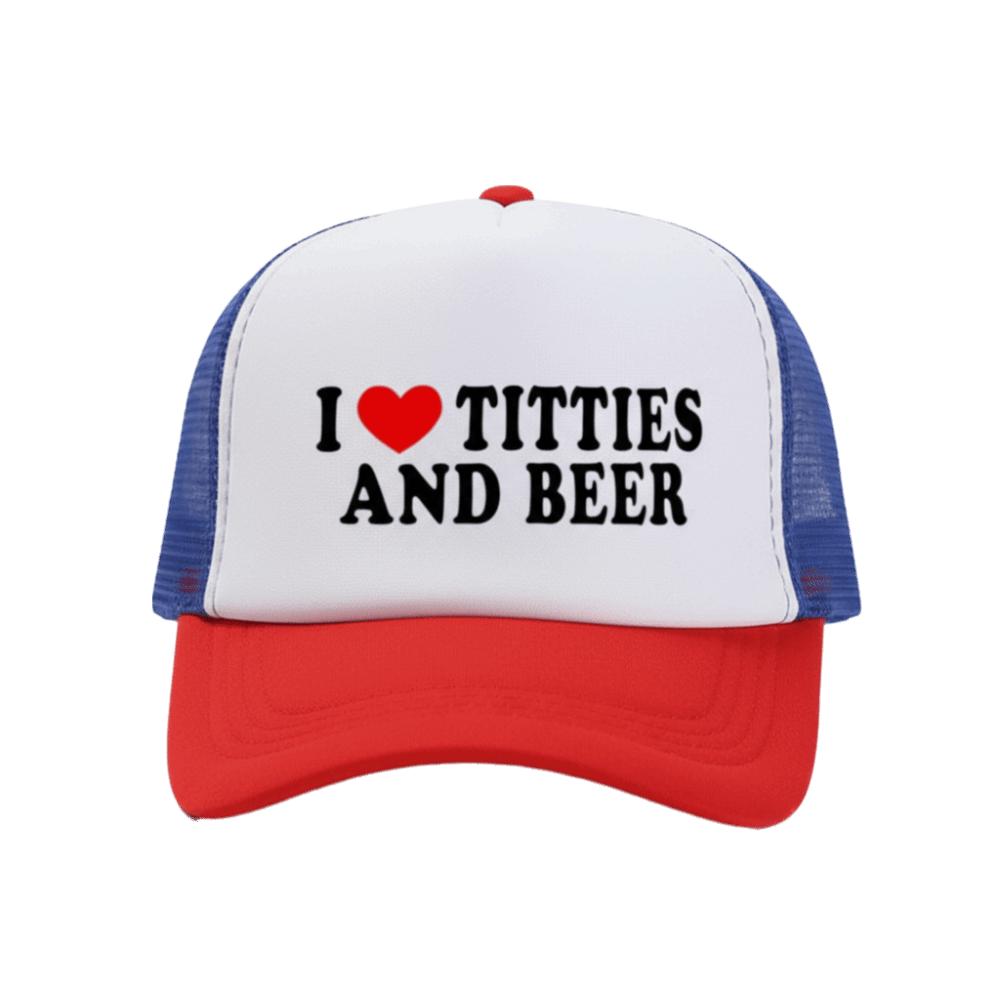 Кепка-бейсболка с сеткой и регулировкой, дышащая, с надписью I Love Titties And Beer, в стиле хип-хоп, тракер