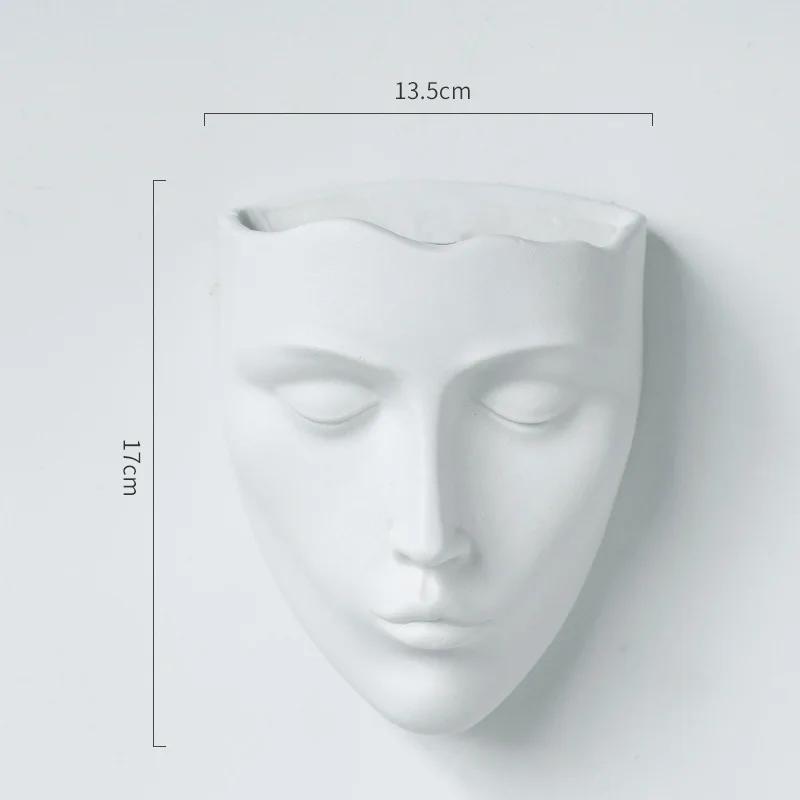 Silent Human Face Ceramic Vase Creative Wall-mounted Vase Table Decoration Plant Pots Flower Arrangement Room Aesthetic Decor