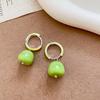 Custom Creative Enamel Apple Pear Earrings: High-End Fashion Studs for Women