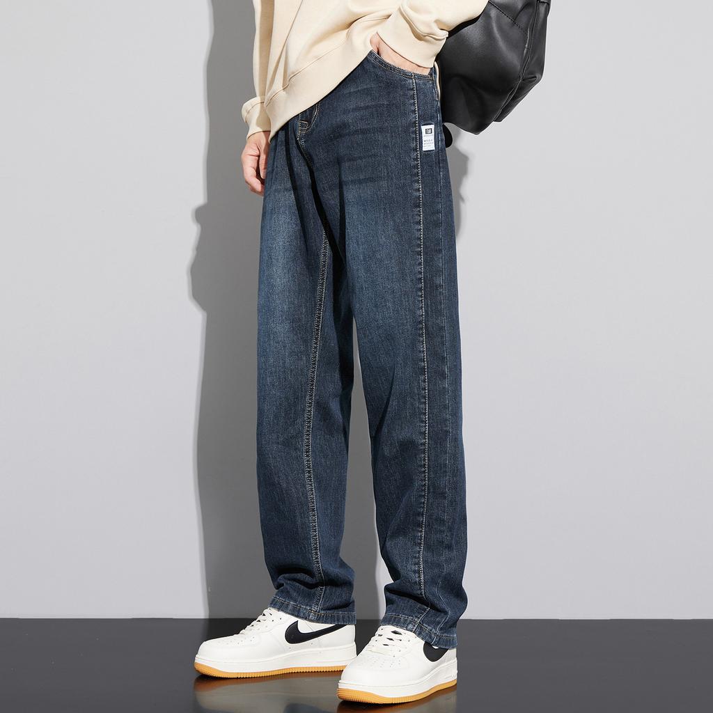 Autumn new loose straight comfortable soft jeans trend versatile fashionable denim trousers