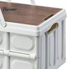 Space Saving Vehicle Storage Folding Box with Lid, Large Capacity Durable Plastic Collapsible Car Trunk Accessories Container, Portable Bin