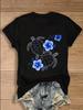 Tropical Sea Turtle Hibiscus Flower T-Shirt Summer Beach Graphic Tee Ocean Life Art Short Sleeve Women Streetwear Top