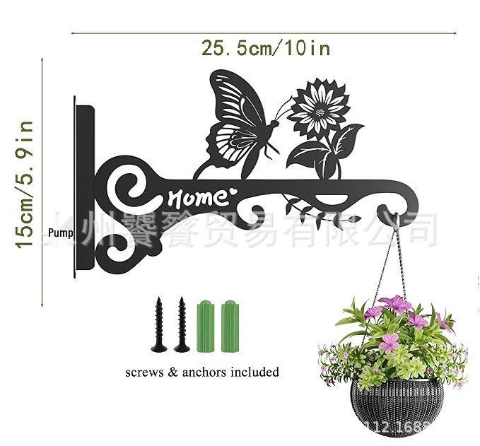 Metalowy uchwyt na wiszące rośliny z ptakami do dekoracji wnętrz i na zewnątrz