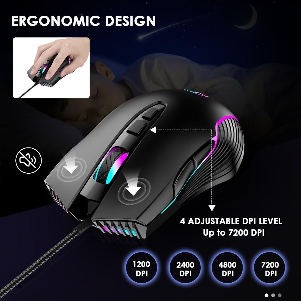 USB/Type-C Wired Mouse LED Backlit Optical Wireless Mouse 2.4G Wireless Mouse Office Home
